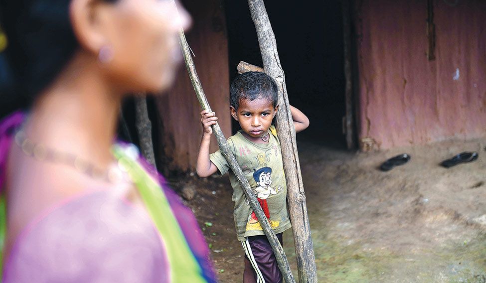 Sanskar Malekar, a malnourished child from Shirasgaon. Mouthful of misery