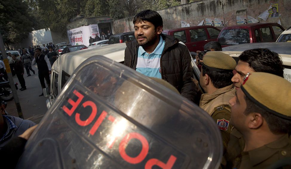 Tough fight: Kanhaiya Kumar at a court in Delhi | AP Life in jail
