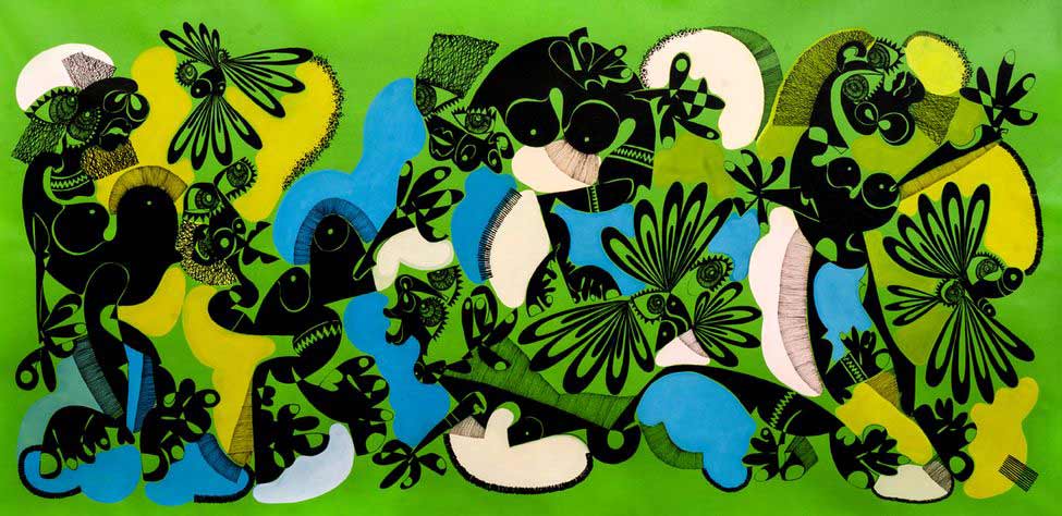 Insomnia, acrylic on canvas When Indian folklore meets western comics