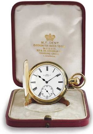 A Dent watch similar in appearance to Churchill’s. This 1896 Dent was recently sold at auction by Christie’s | CHRISTIE’S images ltd. 2012 Winston’s Lost Watch