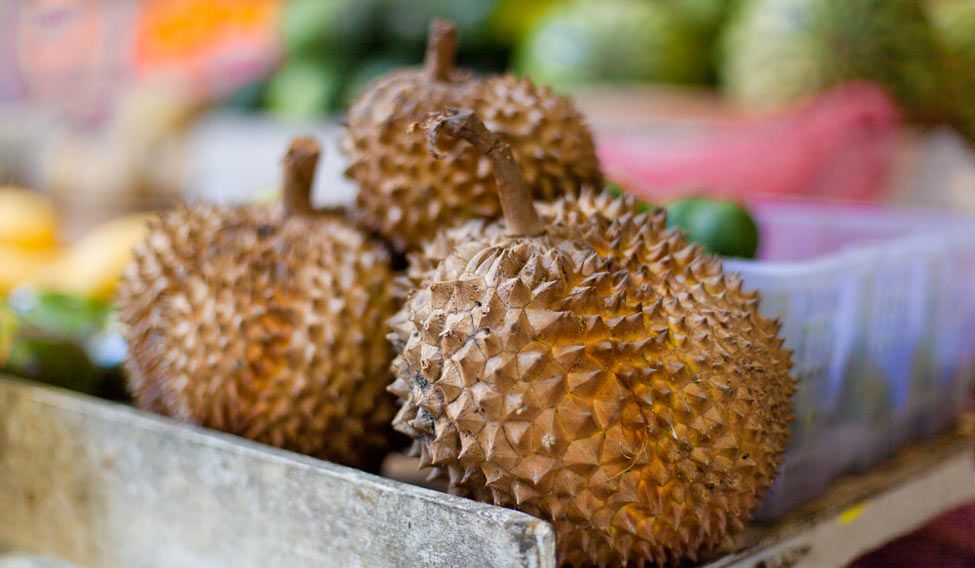 Durian kept for sale in a market Life’s a beach