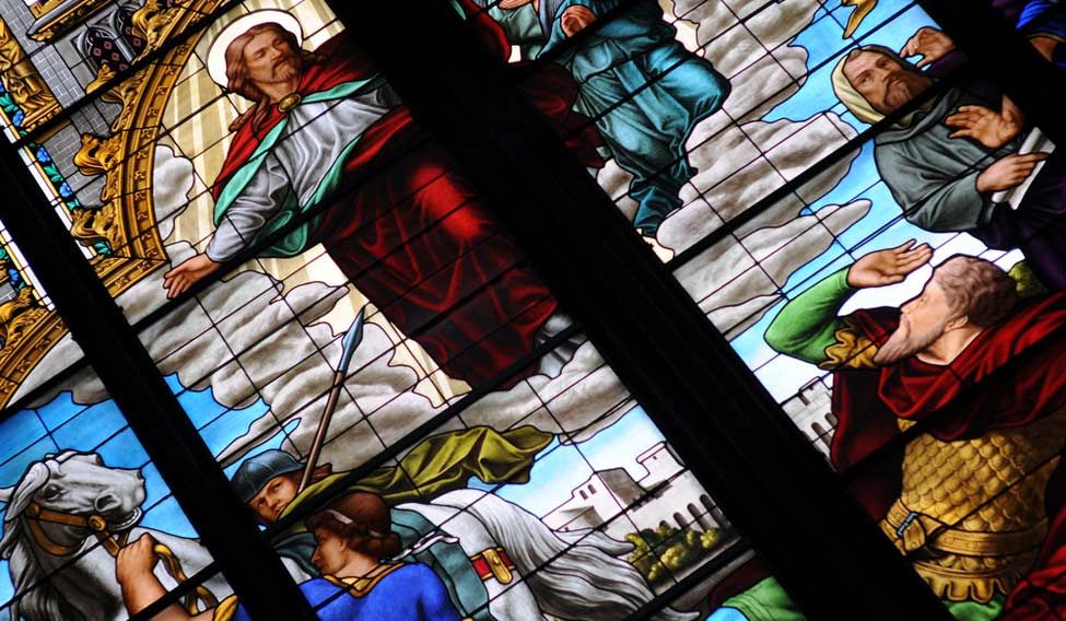 Stained glass panels of Klon Dome City on the Rhine