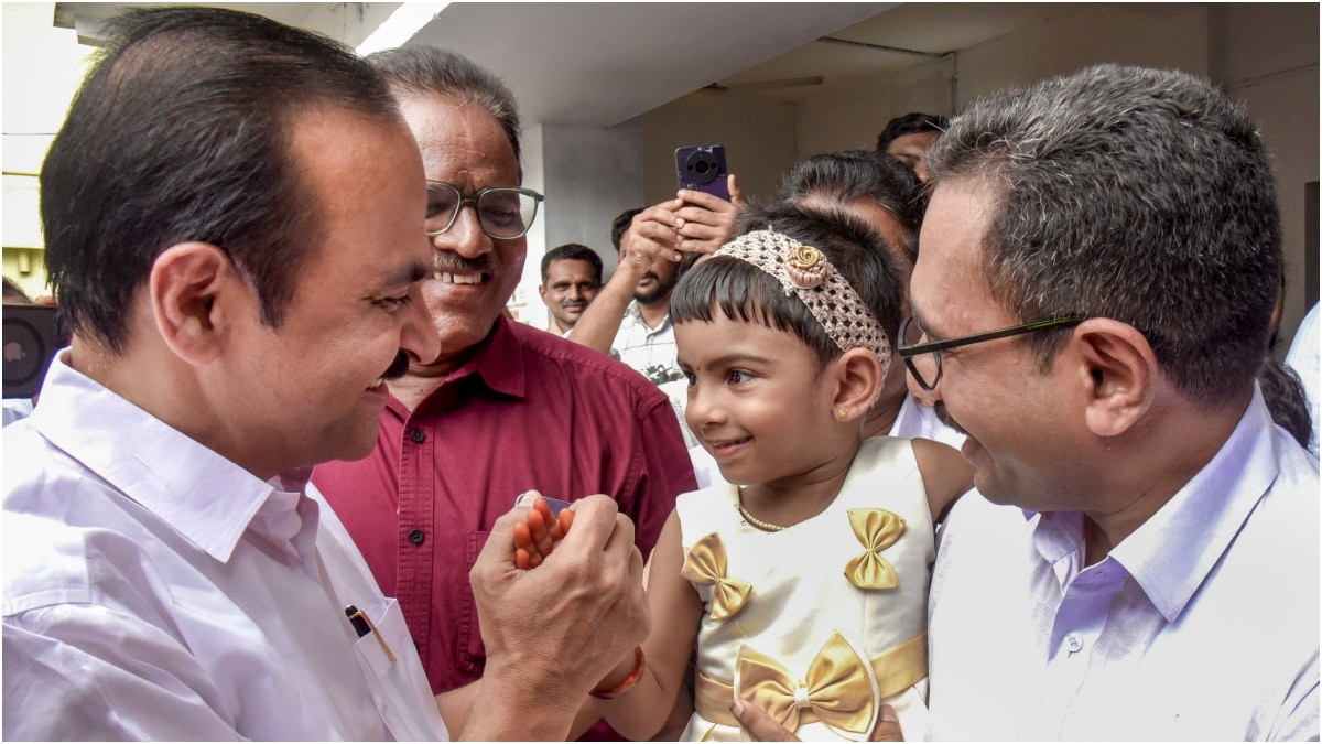 Kerala Chief Minister V.D. Satheesan interacts with a child | PTI