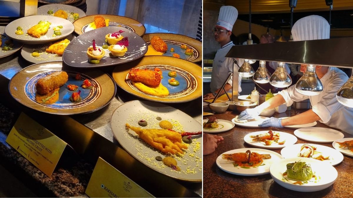 Ghugni Croquettes with Mudhi Crust and Kakharu Phula Bhaja; Chilika Chingudi Jhola and Cuttacki Mutton Biryani