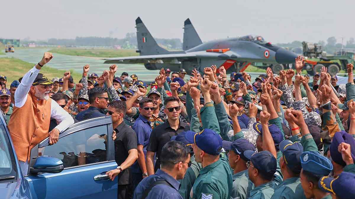 Signal of strength: Prime Minister Narendra Modi during a visit to Adampur Air Force Station, Punjab, in 2025 | AP