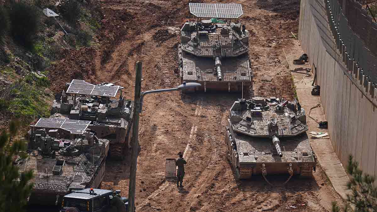Iron will: Israeli tanks near the Lebanon border on March 4 | AP