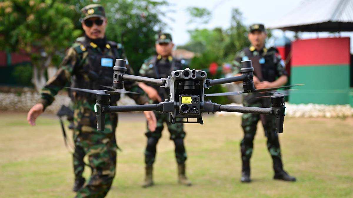 Eagle eyes: Naga army personnel operating a drone at Camp Hebron | Bhanu Prakash Chandra
