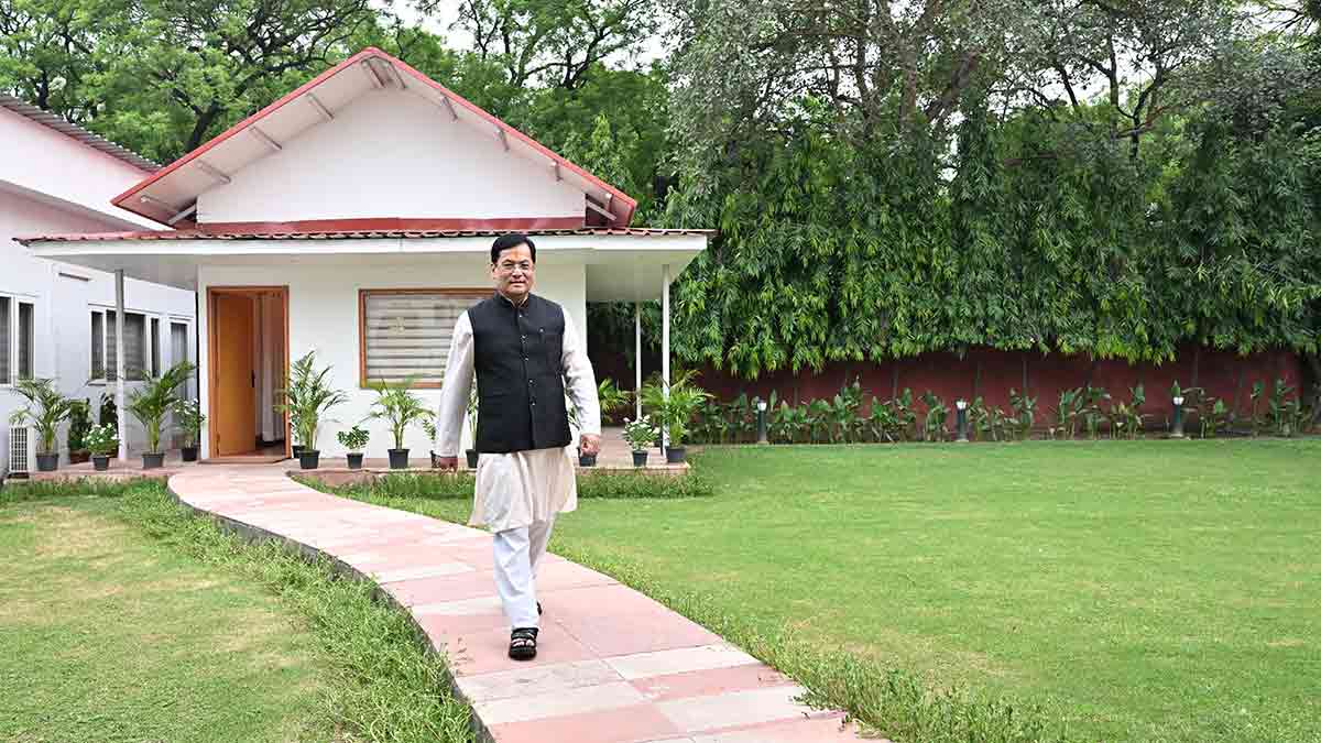 Walking the talk: Sonowal at his Delhi residence | Sanjay Ahlawat