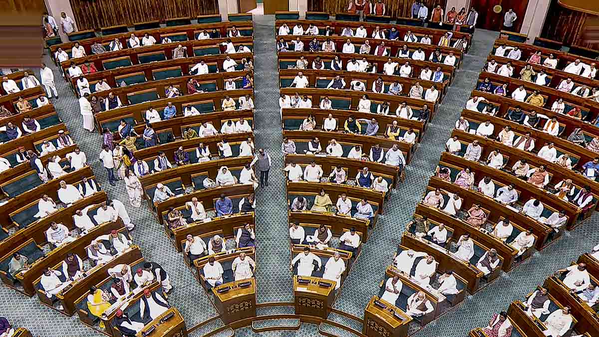 Number game: Members vote on the women’s reservation bill in the Lok Sabha on April 17, 2026 | PTI