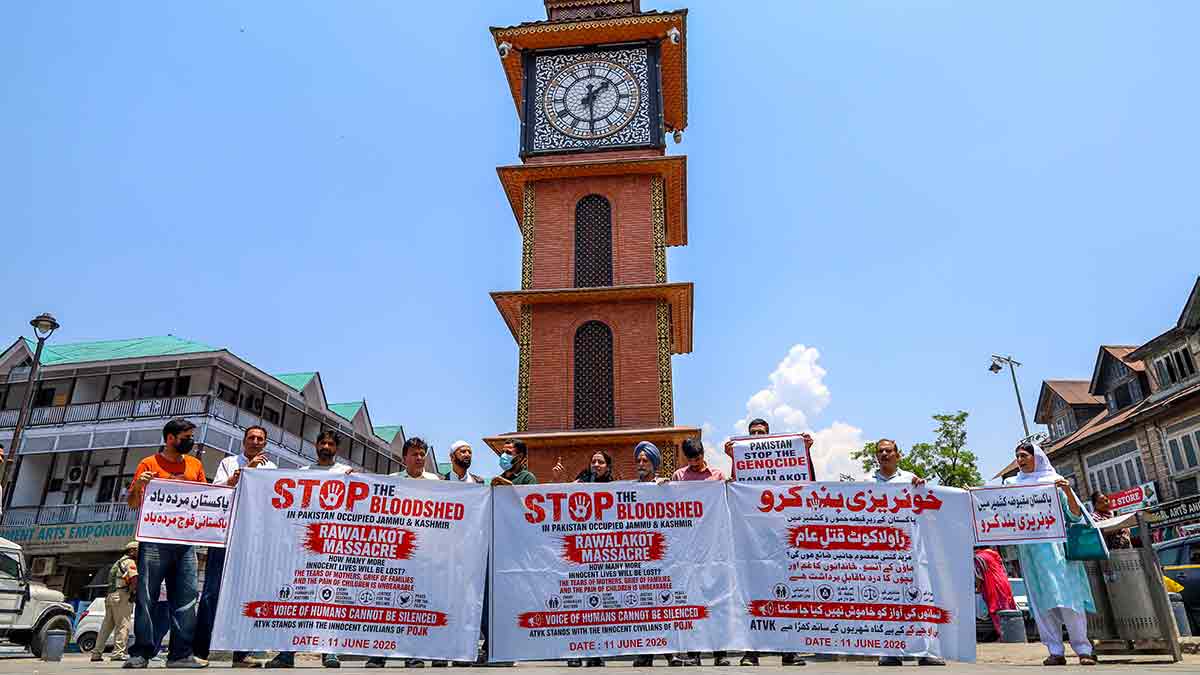 Boundless support: A demonstration in Srinagar against the killing of civilians in PoK | Getty Images