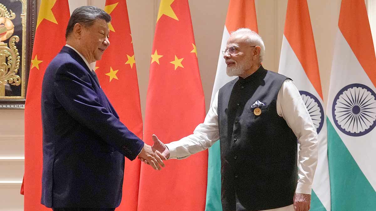 Talking terms: Narendra Modi with Xi Jinping on the sidelines of the BRICS Summit in Delhi | AP