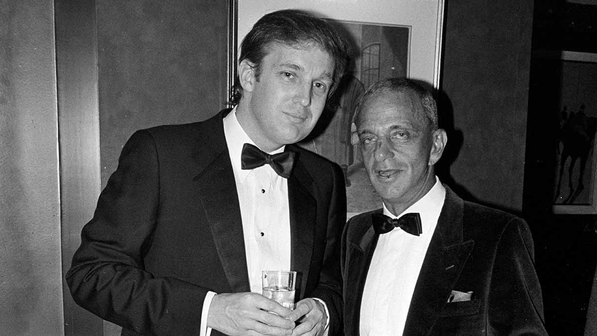 The man who made trump: Roy Cohn and Donald Trump at a party at the Ritz-Carlton hotel in Washington, DC, in March 1983 | Getty images