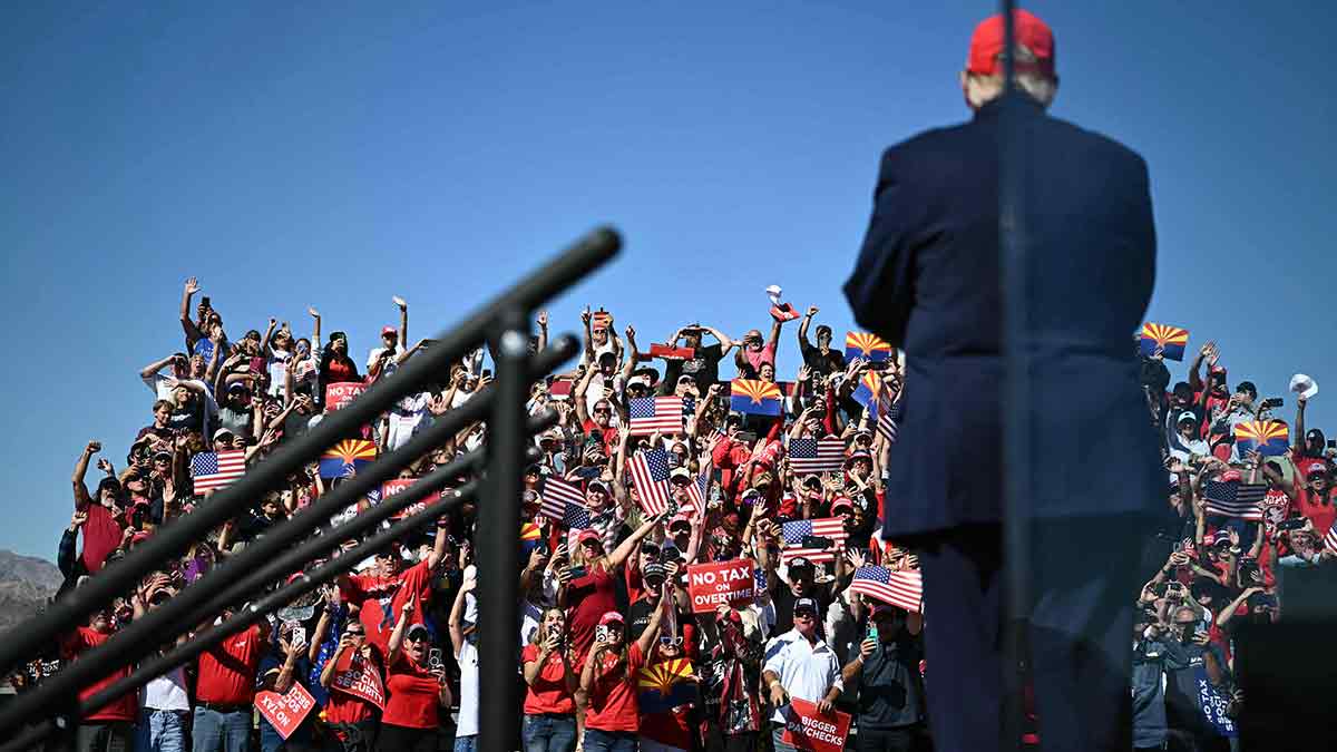 Uphill task: President Donald Trump at a midterm campaign rally in Bullhead City, Arizona on October 14 | AFP