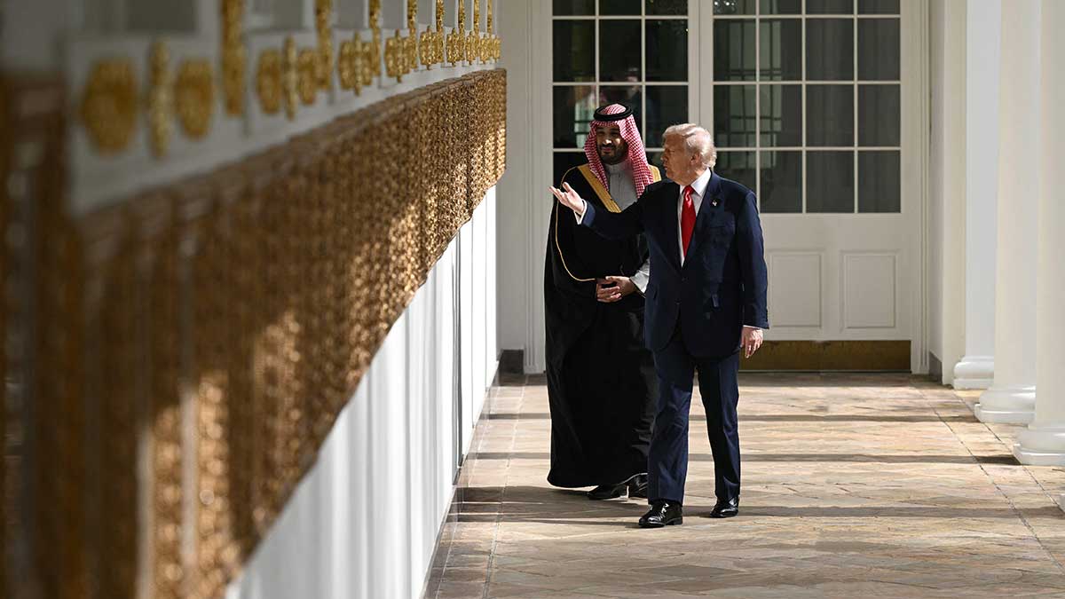 Right this way: President Donald Trump with Saudi Crown Prince Mohammed bin Salman at the White House on November 18, 2025 | AFP