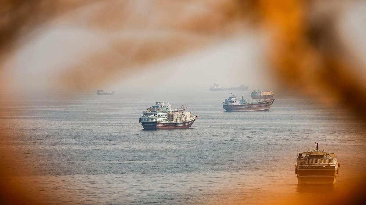 Close encounter: Vessels near the Strait of Hormuz, as seen from Musandam, Oman | Reuters