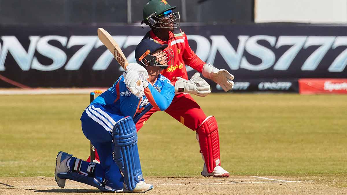 In his element: Sooryavanshi was the player of the series in the T20I series against Zimbabwe, which India won 3-0 | AFP
