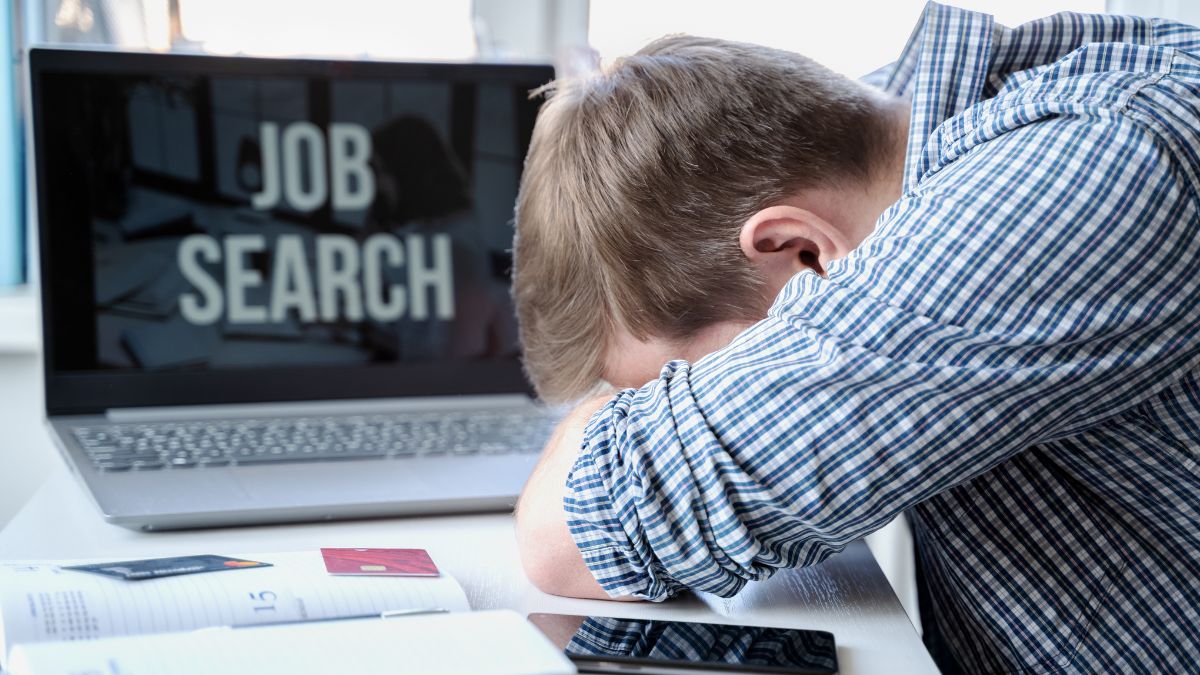 A representative image of a person frustrated while searching for jobs online | Envato