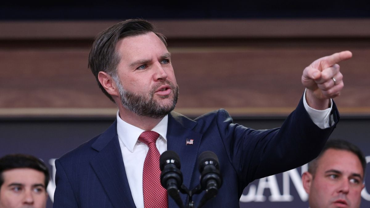 Vice President J.D. Vance speaks as Labor Secretary Keith Sonderling, left, and Anthony D'Esposito, Department of Labor Inspector General, right, listen during a news conference on the White House campus | AP