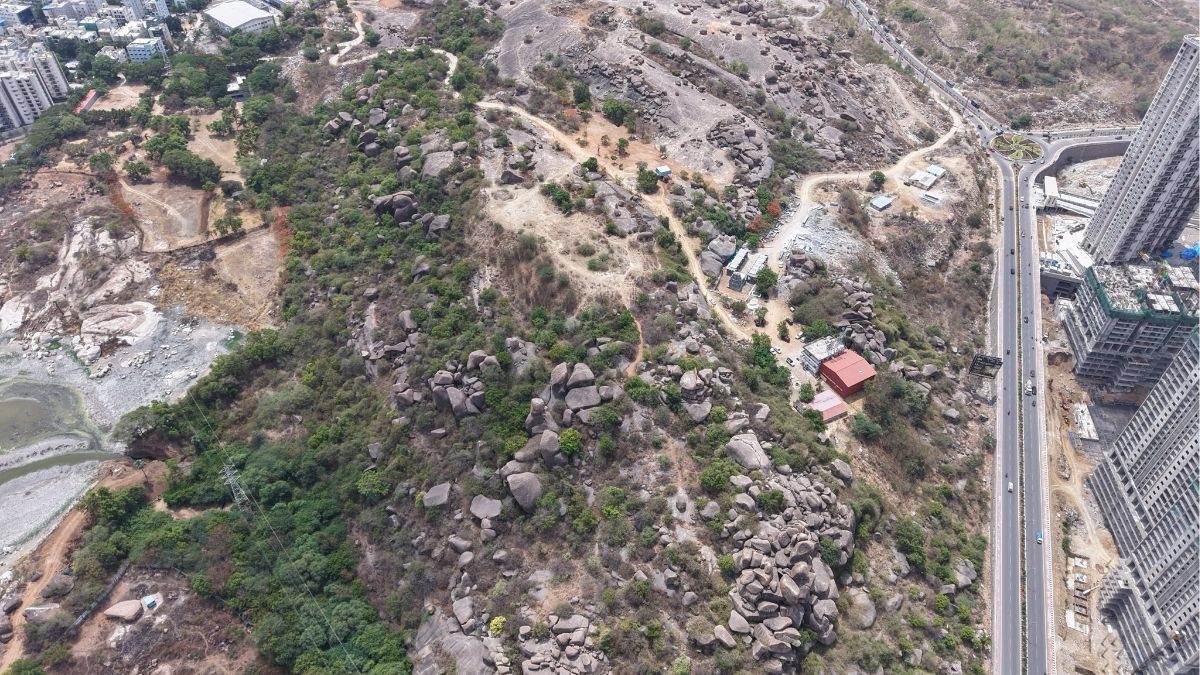The 198 acres of government land in Puppalaguda-Khajaguda secured by HYDRAA | X
