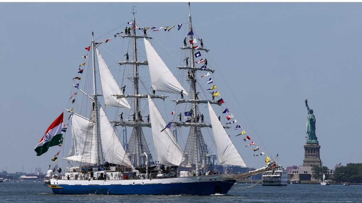 File: INS Sudarshini in New York on July 4, 2026 | Reuters