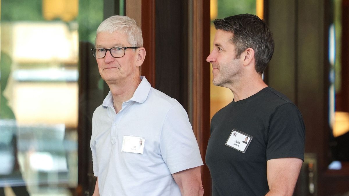 Apple CEO John Ternus with predecessor Tim Cook | AFP