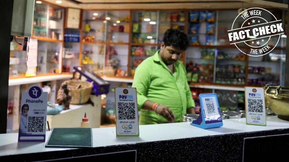 Representative image of UPI payment QR codes at a shop | Reuters