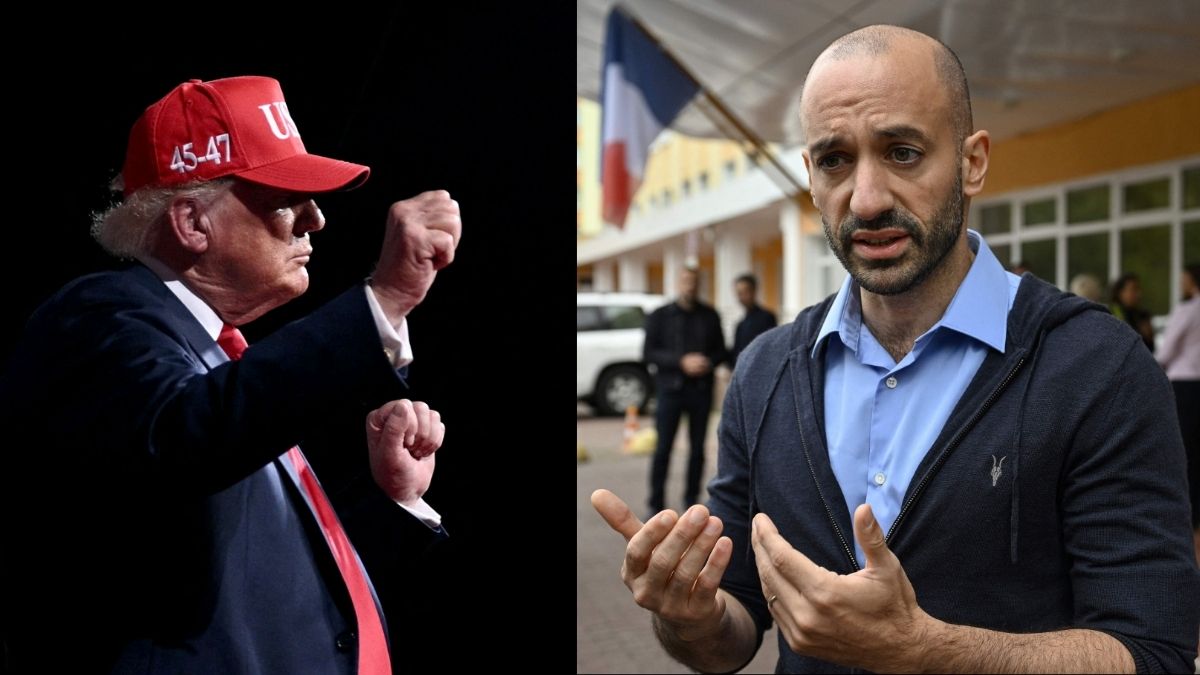 US President Donald Trump (left) and French Minister Delegate for European Affairs Benjamin Haddad | AFP