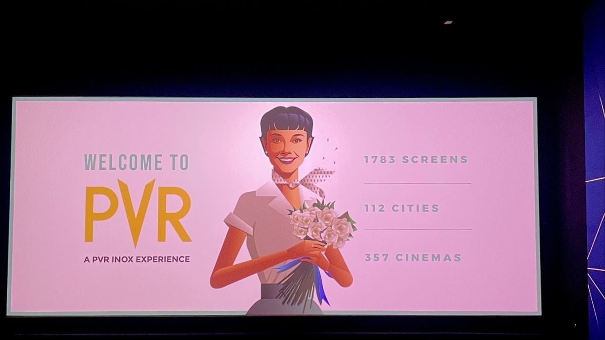 A PVR welcome screen at a cinema hall in May 2026 | FILE/NSJ
