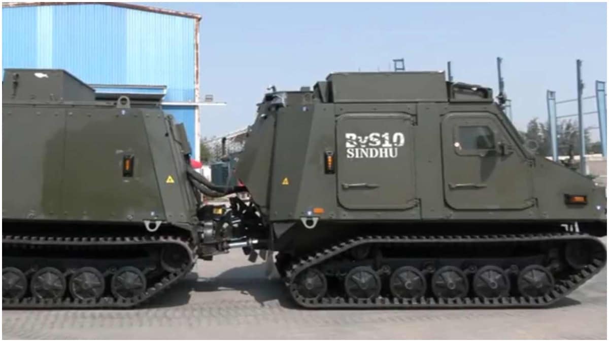 The BvS10 Sindhu articulated all-terrain vehicle (ATV) of the Indian Army