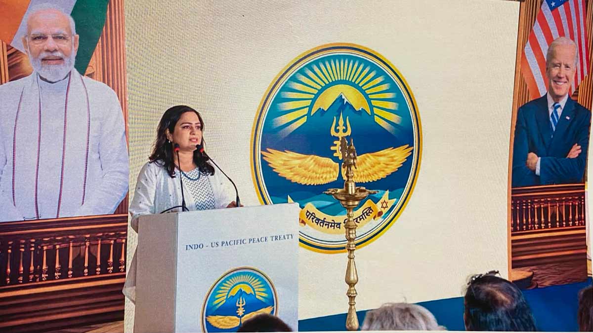 Sumitha Sudhakar, the sixth accused in the case, at an event hosted by VPVV Techno Construction at the Jaypee Vasant Continental Hotel in Vasant Vihar, New Delhi