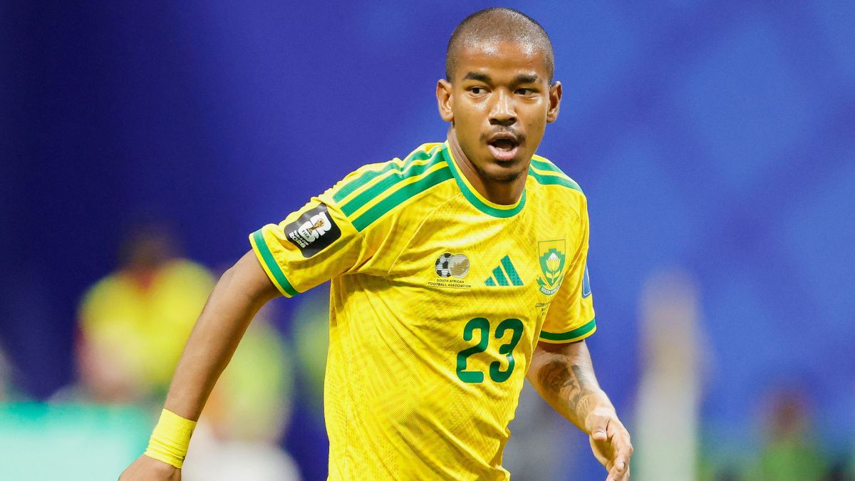 South Africa's Jayden Adams during the World Cup Group A soccer match between Czechia and South Africa in Atlanta, Thursday, June 18, 2026. (AP Photo/Stew Milne, File)