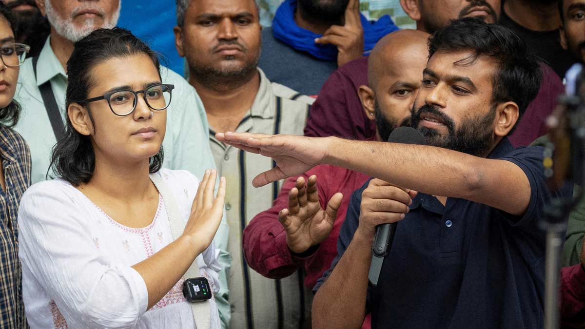 Neha Bora and Abhijeet Dipke during a joint a press conference in New Delhi on October 15 | PTI