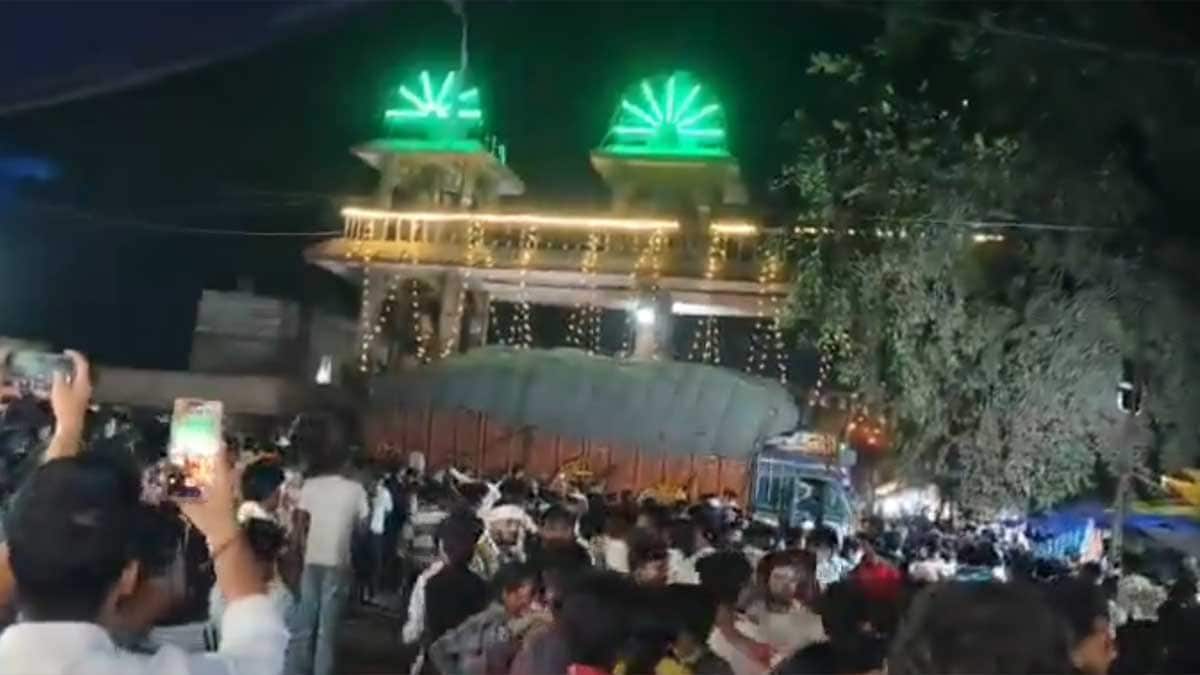 The truck breached police barricades before running over the pilgrims and crashing into the temple’s gate and outer wall | Video grab/X