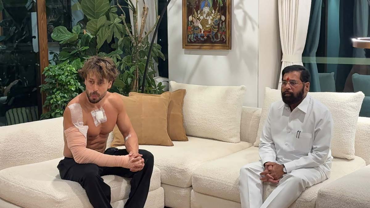 Tiger Shroff with Maharashtra Deputy Chief Minister Eknath Shinde | X