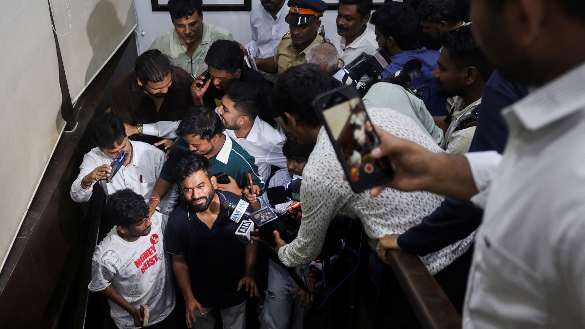Abhijeet Dipke, founder of the Cockroach Janta Party (CJP), leaves after a press conference ahead of a protest against India's Chief Election Commissioner Gyanesh Kumar | Reuters