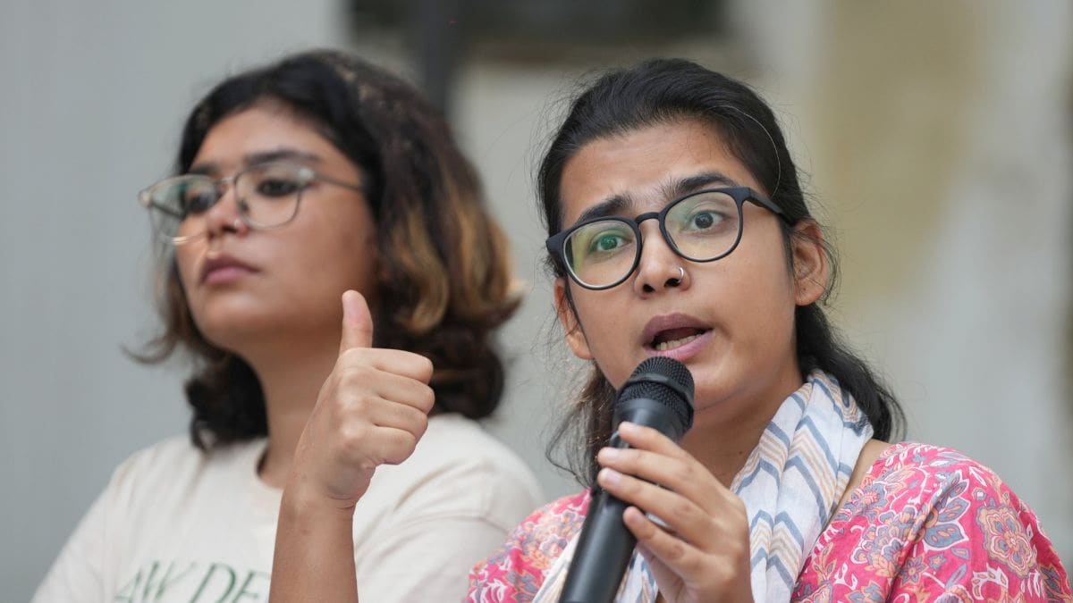 All India Students' Association (AISA) National President Neha Bora addresses a press conference at the CPI(ML) Liberation Parliamentary Office, in New Delhi, Saturday, Oct. 24, 2026 | PTI