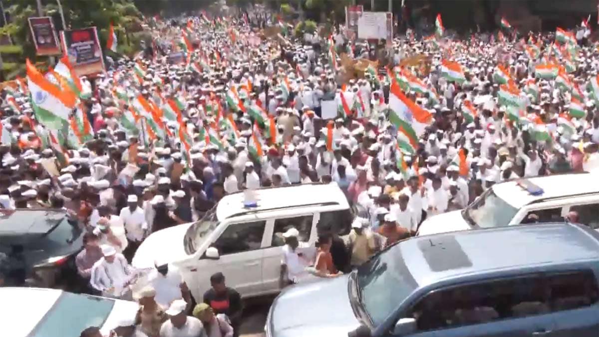Protesters march in Mumbai demanding resignation of Chief Election Commissioner Gyanesh Kumar | Video grab