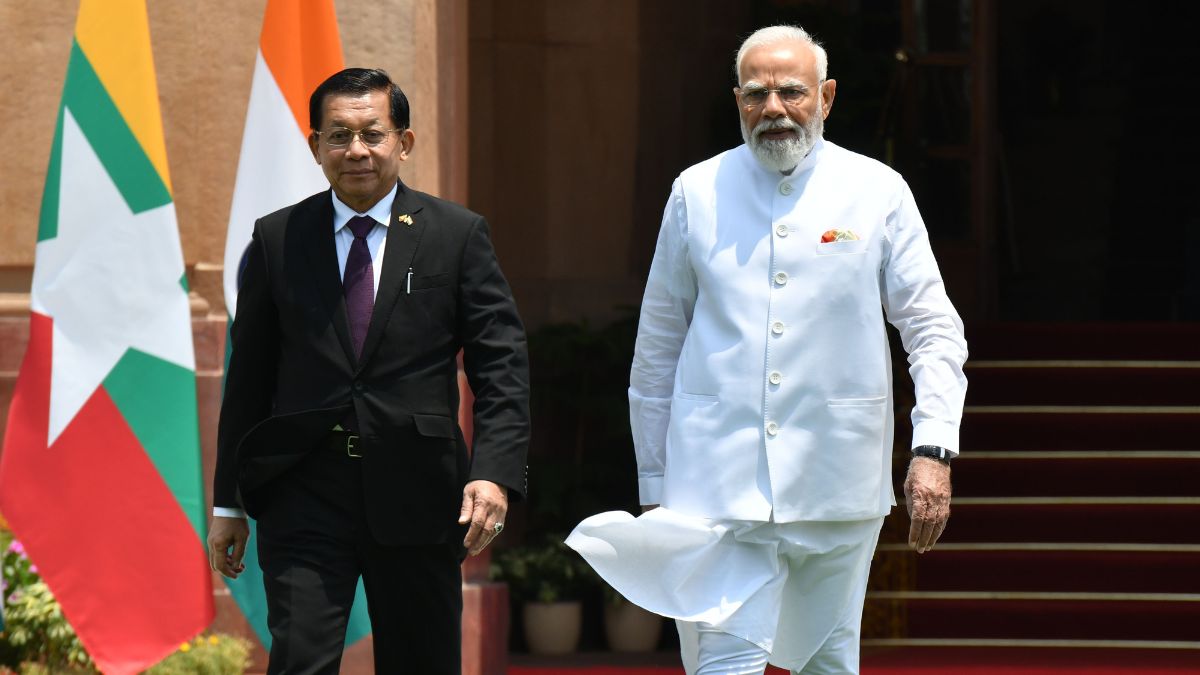 Prime Minister Narendra Modi welcomes Myanmar President Min Aung Hlaing for their meeting in New Delhi | Sanjay Ahlawat