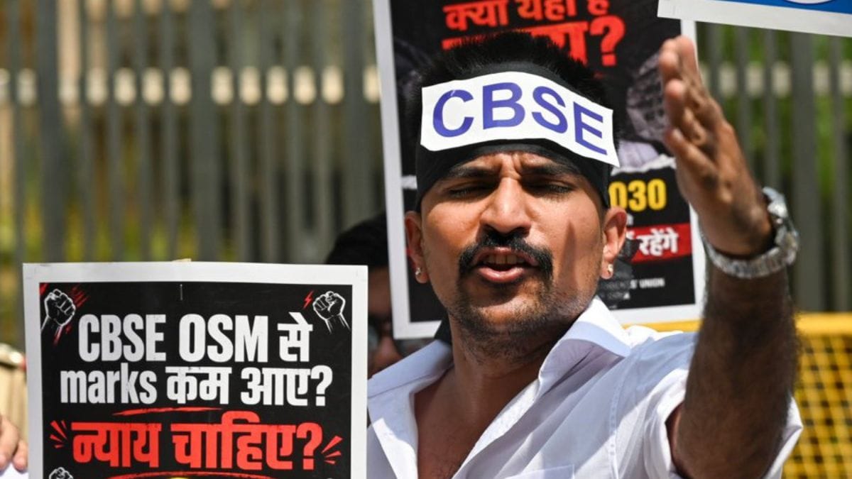 [File] Representative image of a protest against the CBSE over issues with its On-Screen Marking (OSM) | PTI
