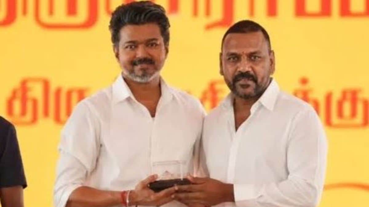 Tamil Nadu CM C. Joseph Vijay with Raghavendra Lawrence | X 