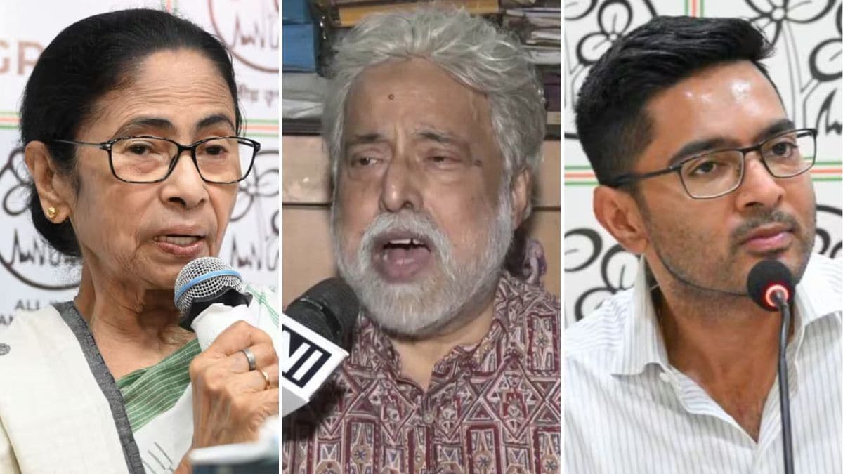(From left) TMC supremo Mamata Banerjee, veteran TMC MP Sudip Bandyopadhyay, and the TMC national general secretary Abhishek Banerjee | PTI, ANI, Salil Bera