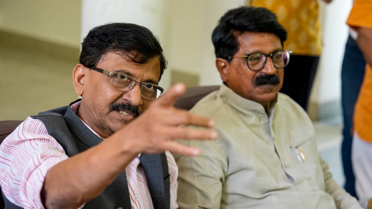 Shiv Sena (UBT) MPs Sanjay Raut, left, and Arvind Sawant during a press conference in New Delhi on Thursday | PTI
