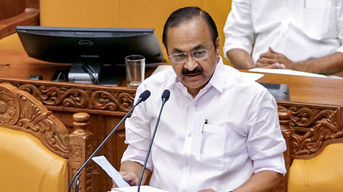 Kerala Chief Minister V.D. Satheesan presents the revised budget for 2026-2027 of the UDF government in the Kerala Legislative Assembly, in Thiruvananthapuram | PTI