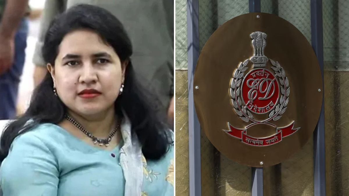 Ex-Kerala CM Pinarayi Vijayan's daughter and Exalogic owner Veena Vijayan (L) and a representative image of the Enforcement Directorate (R) | Reuters, X