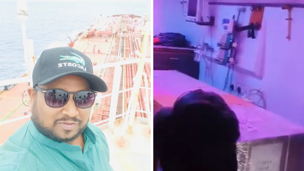 Indian sailor Rakesh Chauhan. (Right) The body of sailor being repatriated | X 