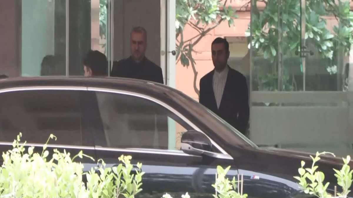 Iranian diplomats leaving the Ministry of External Affairs office in Delhi | X/ANI