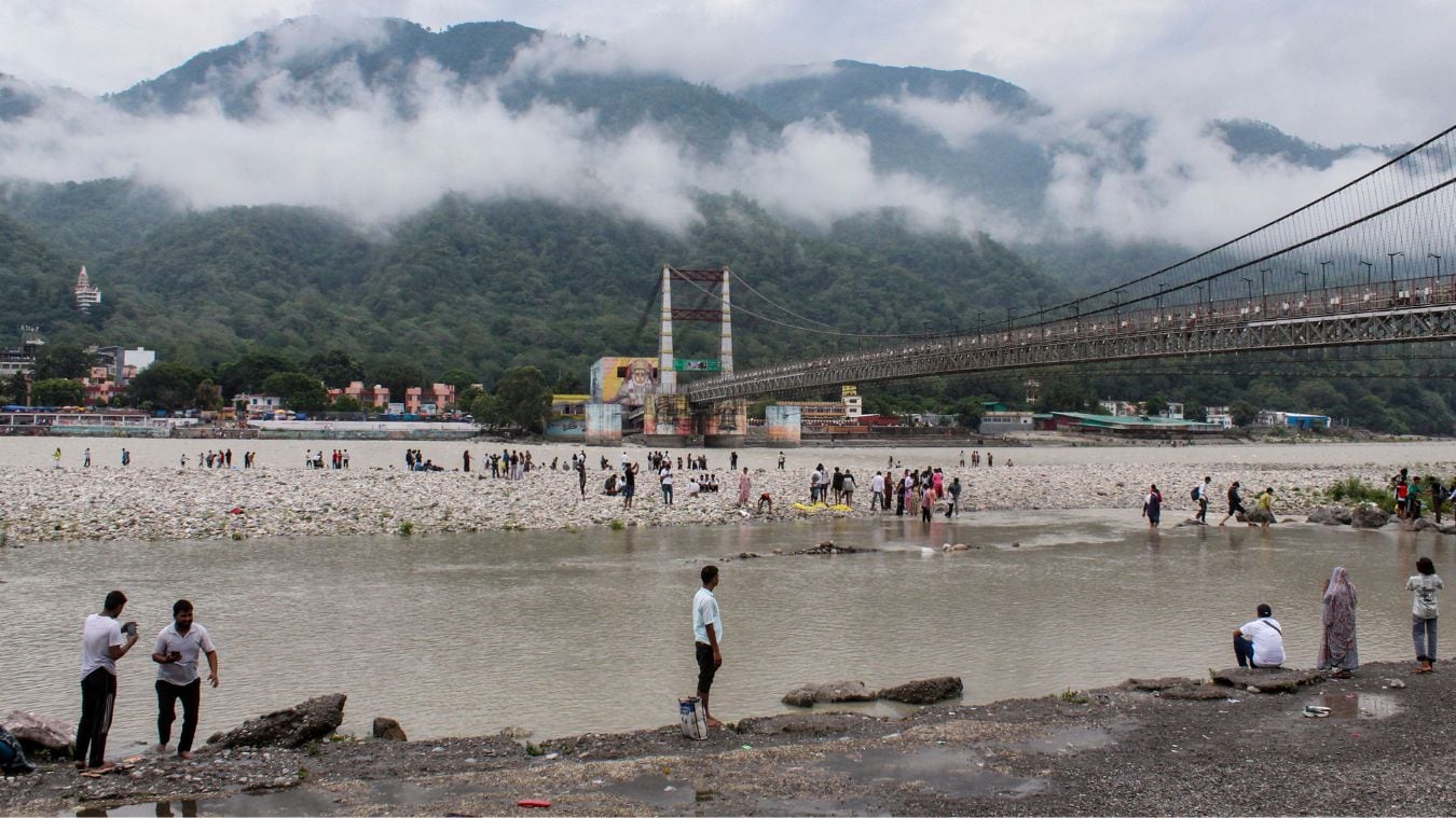 Monsoon clouds hover over the hills near Janki Setu after rainfall, in Rishikesh, Uttarakhand | PTI