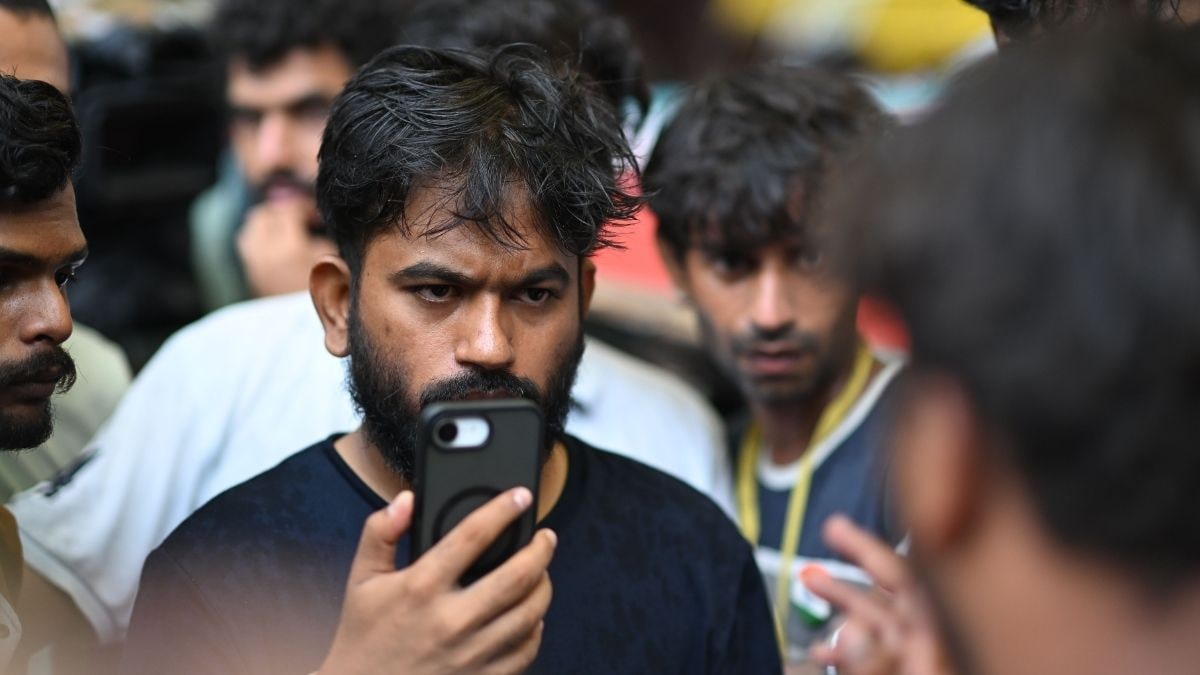 Abhijeet Dipke during the Cockroach Janta Party-led protest in New Delhi on July 20 | Kritajna Naik K