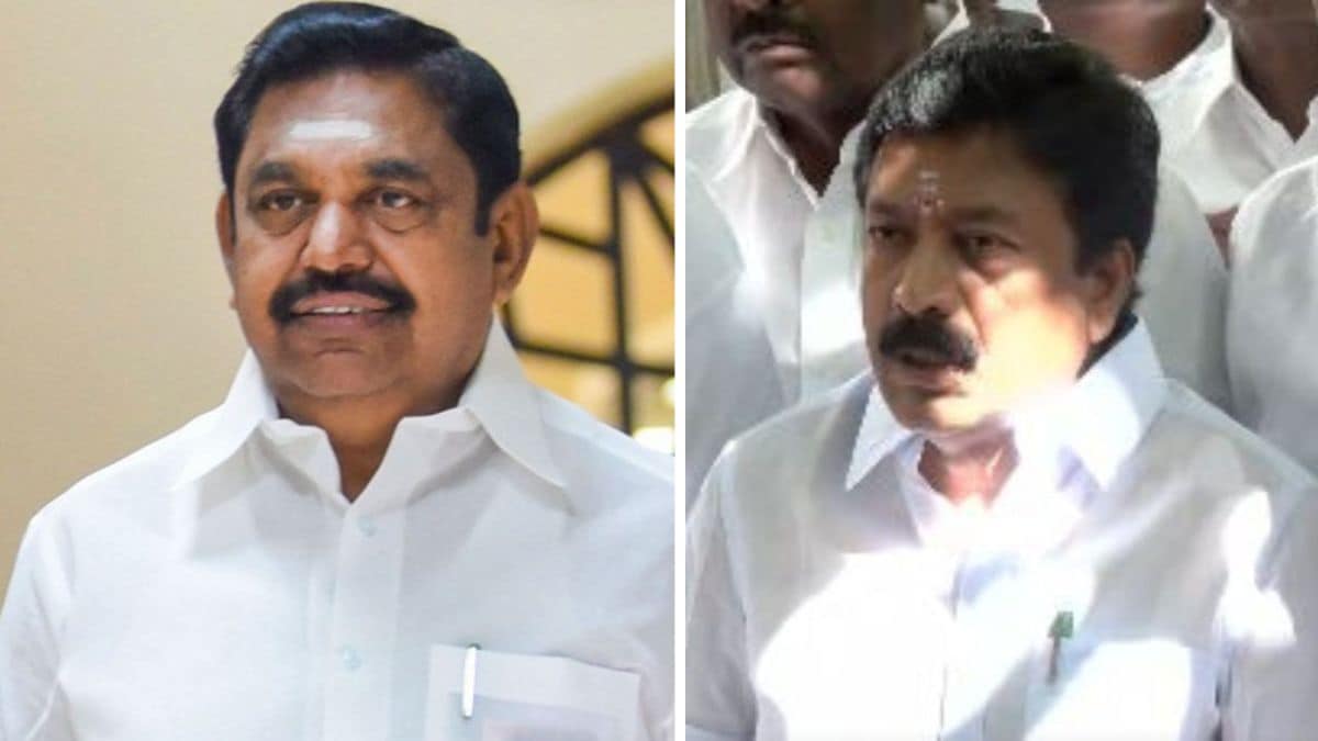(L) Edappadi K. Palaniswami (EPS), (R) C. Ve. Shanmugam.