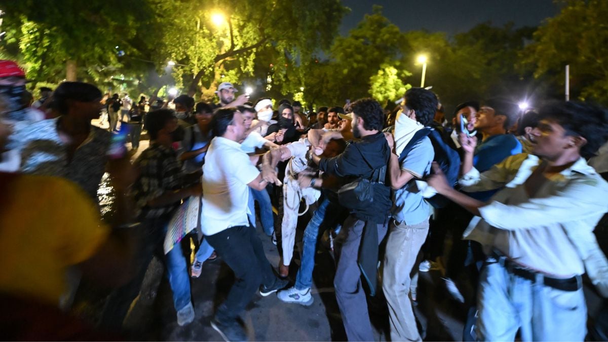 [File] Visuals from protests led by Cockroach Janta Party (CJP) supporters on July 22 for accountability in education | Kritajna Naik